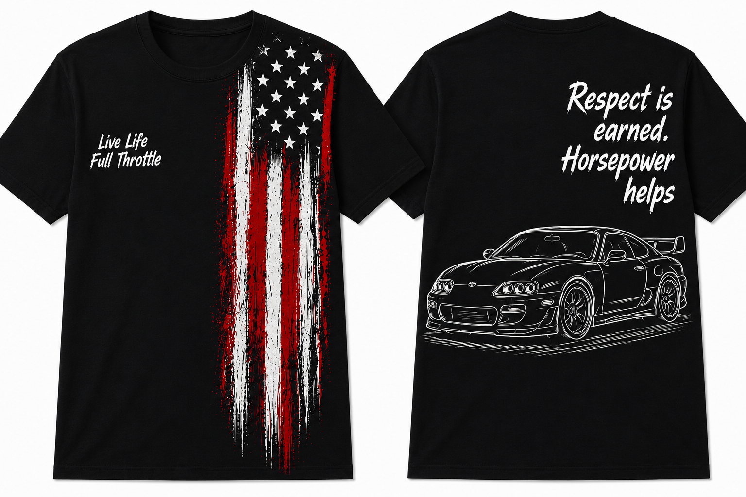 Toyota Supra MK4 T shirt “Respect is earned. Horsepower helps”