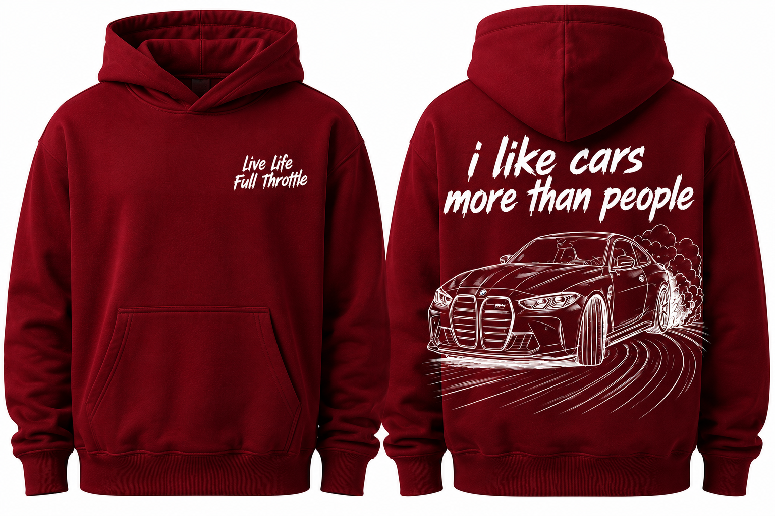 Bmw M4 hoodie “i like cars more than people”