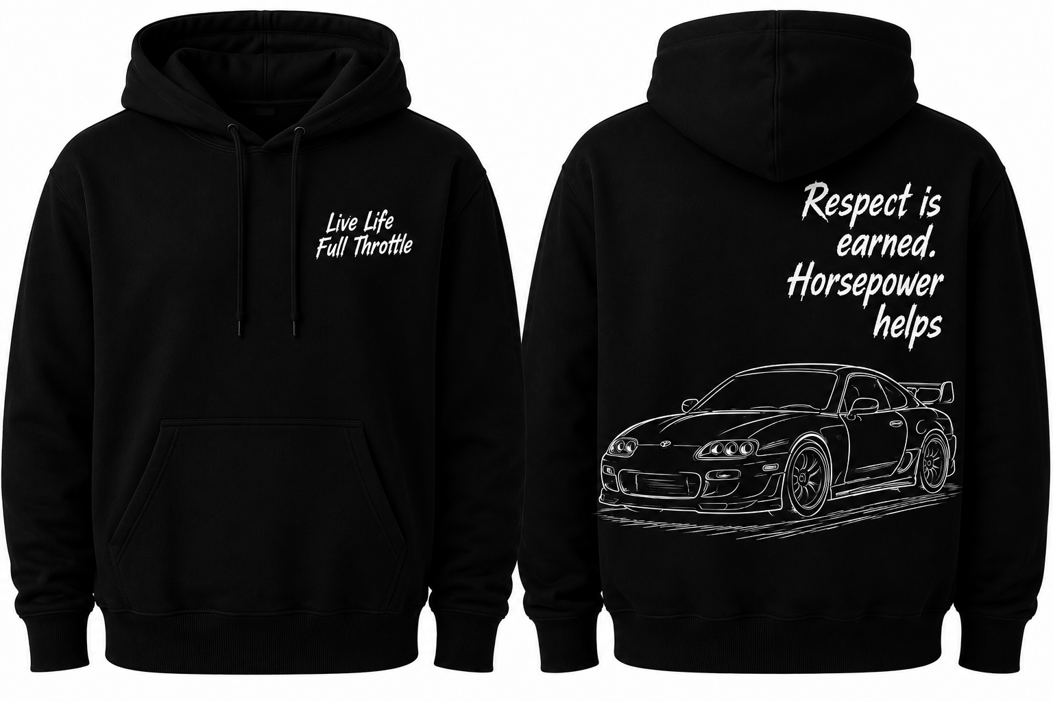 Toyota Supra Hoodie “Respect is earned. Horsepower helps”