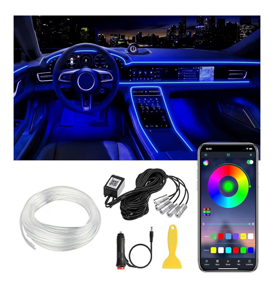 Fiber optic car lights