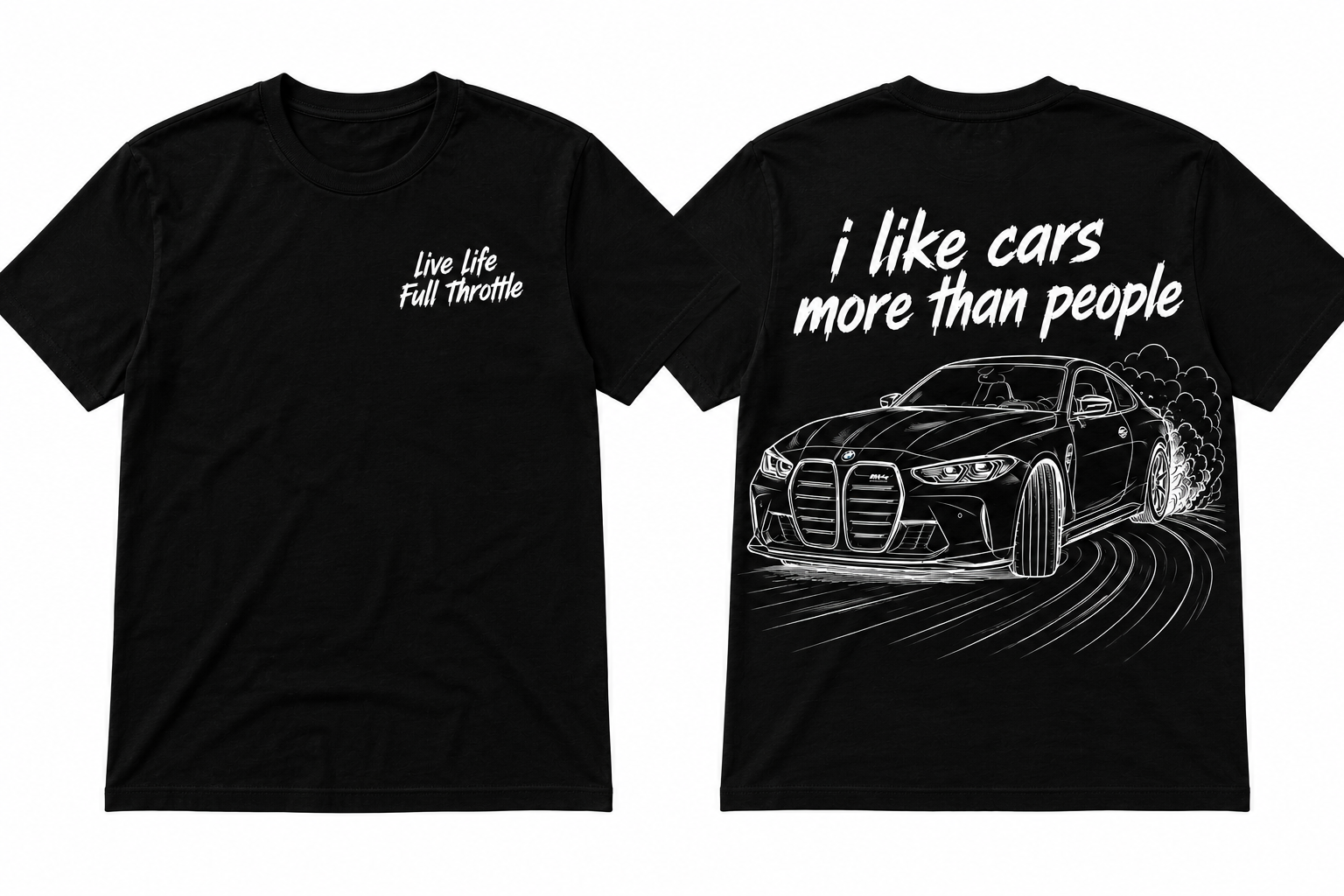 Bmw M4 Comp T shirt “I like cars more than people”