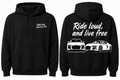 Audi R8 black hoodie “Ride loud, Live free”
