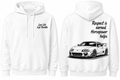 Toyota Supra MK4 white hoodie. “Respect is earned. Horsepower helps”